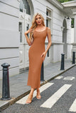 Square Collar Tight Fish Tail Extra Long Dress