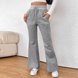 Sweatpants Flares Casual Drawstring Knit Pants