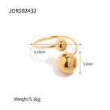 18K GOLD PLATE STAINLESS STEEL BALL RINGS_CWAJE0623