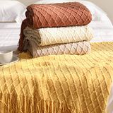 KNITTED SOLID COLOR SOFA BLANKET SHAWL BLANKET_CWMM0188