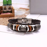 SIMPLE HAND BEADED MULTI LAYER LEATHER BRACELET_CWMM4460