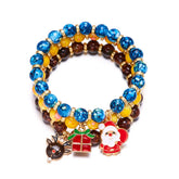 CHRISTMAS TREE SNOWMAN BEADED BRACELET_CWAJE2384