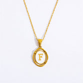 NEW CREATIVE 26 LETTERS PENDANT OVAL NECKLACE_CWMM3771