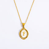 NEW CREATIVE 26 LETTERS PENDANT OVAL NECKLACE_CWMM3771