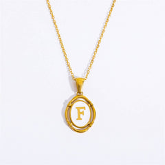 NEW CREATIVE 26 LETTERS PENDANT OVAL NECKLACE_CWMM3771