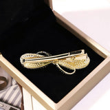 Rhinestone Bow Pearl Double Layer Hair Clip