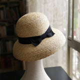 SUMMER BOW LAMPSHADE STRAW HAT FOR WOMEN_CWAH3566