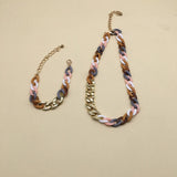 FASHION SPLICING ACRYLIC NECKLACE BRACELET SET_CWMM4917