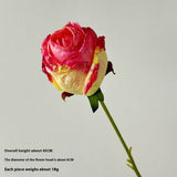 Vintage Burnt Edge Rose Faux Flower Bouquet_Cwmm6584