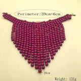 SOLID COLOR WOODEN BEAD TASSEL NECKLACE_CWMM4967