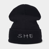 MOM DAD COUPLE KNITTED HAT WITH LETTER EMBROIDERY_CWAH2071