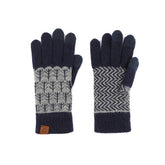 CONTRAST COLOR WOOL KNITTED JACQUARD WARM GLOVES_CWMM2879