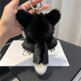 BIG FOX REAL MINK FUR BAG ORNAMENT CAR KEYCHAIN_CWMM2538
