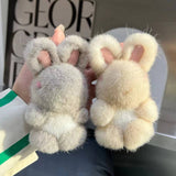 PLUSH CUTE RABBIT PENDANT FUR CAR KEYCHAIN_CWMM2604