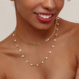 EXQUISITE CLAVICLE STAR SHELL PEARL NECKLACE_CWMM3587