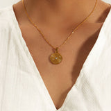 FRENCH FASHION VINTAGE STAINLESS STEEL NECKLACE_CWAJE0614