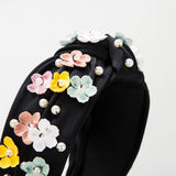 SOLID COLOR FLOWER PEARL KNOTTED HEADBAND_CWAHA1979