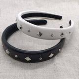 METAL STUDDED PUNK PADDED HIGH CROWN HEADBAND_CWAHA6319