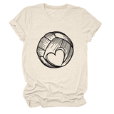 LOVE FOOTBALL T SHIRT CASUAL PLUS SIZE TOP_CWTTSL0509