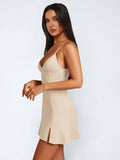 Solid-Color Spicy Girl Halter Knitted Dress
