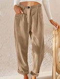 CORDUROY HIGH WAISTED STRAIGHT LEG PANTS_CWBLP0643