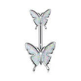GLITTER BUTTERFLY BELLY RING RESIN BODY PIERCING_CWMM9306