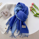 DOUBLE SIDED FAUX CASHMERE SCARF SOLID COLOR SHAWL_CWASC0968
