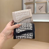 Simple Tweed Panel Trifold Wallet_Cwab06223