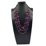 HAND WOVEN COCONUT SHELL WOOD ROUND BEAD NECKLACE_CWMM4555