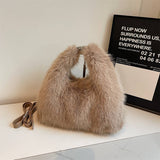 Winter Faux Fox Fur Plush Shoulder Crossbody Bag_Cwab3976