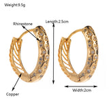 OVAL MICRO GOLD PLATED COPPER HOOP EARRINGS_CWMM8523