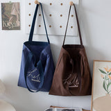 CASUAL SOLID COLOR CANVAS SHOULDER TOTE BIG SIZE_CWAB5635
