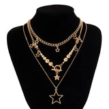BEADED NECKLACE WITH STAR SHAPED PENDANT TASSELS_CWAJE1158
