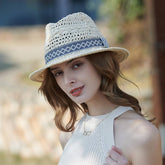 CASUAL WOVEN SUNSCREEN SMALL STRAW HAT PANAMA HAT_CWAH1104