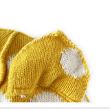 ADULT POLKA DOT FABRIC LABEL BEANIE KNITTED HAT_CWAH2052