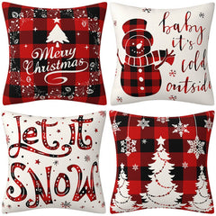 CHRISTMAS WOOL KNITTED STYLE RED PILLOWCASE_CWMM1402