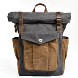 Unisex Waxed Canvas Travel Laptop Backpack_Cwab5531