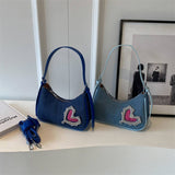 Women Heart Rhinestone Armpit Bag_Cwab1593