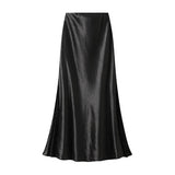 LACE PANEL SATIN FISHTAIL SLIM FIT MIDI SKIRT_CWBMS0361