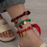 HANDMADE SILK THREAD ANKLET WITH STEEL CHARMS_CWAJE4611