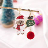 CHRISTMAS STAR BEAR GIFT IRREGULAR EARRINGS_CWAJE2400