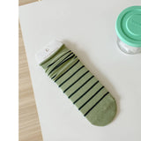 Women Hemmed Striped Straight Socks_Cwms0290