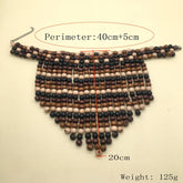 HANDMADE BEADED TASSEL WOOD BEAD NECKLACE_CWMM4966