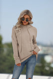 Solid Color Kangaroo Pocket Hooded Sweater