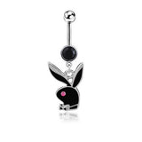 BUNNY PLAYBOY CZ BELLY BUTTON PIERCING_CWMM9238