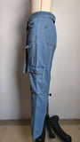 Washed Denim Heavy Industry Casual Workwear Pants