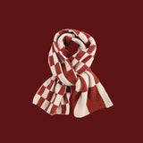RED KNIT SCARF COZY WINTER CHRISTMAS GIFT_CWASC1500