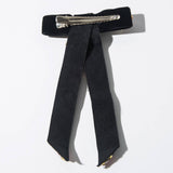 Velvet Rhinestone Bow Hair Clip For Women