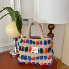 Cwab3896_Plush Crossbody Handbag Shoulder Bucket Bag