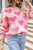Valentines Day Crew-Neck Love Jacquard Sweater